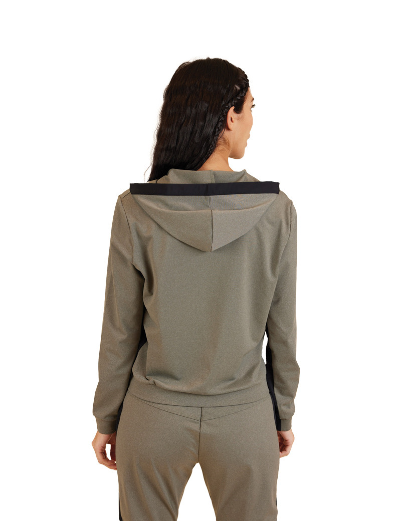 HBT BASICS INSOLITES | CHINÉ UNI KIMY-HOOD BAND VESTE FEMME KAKI/NOIR