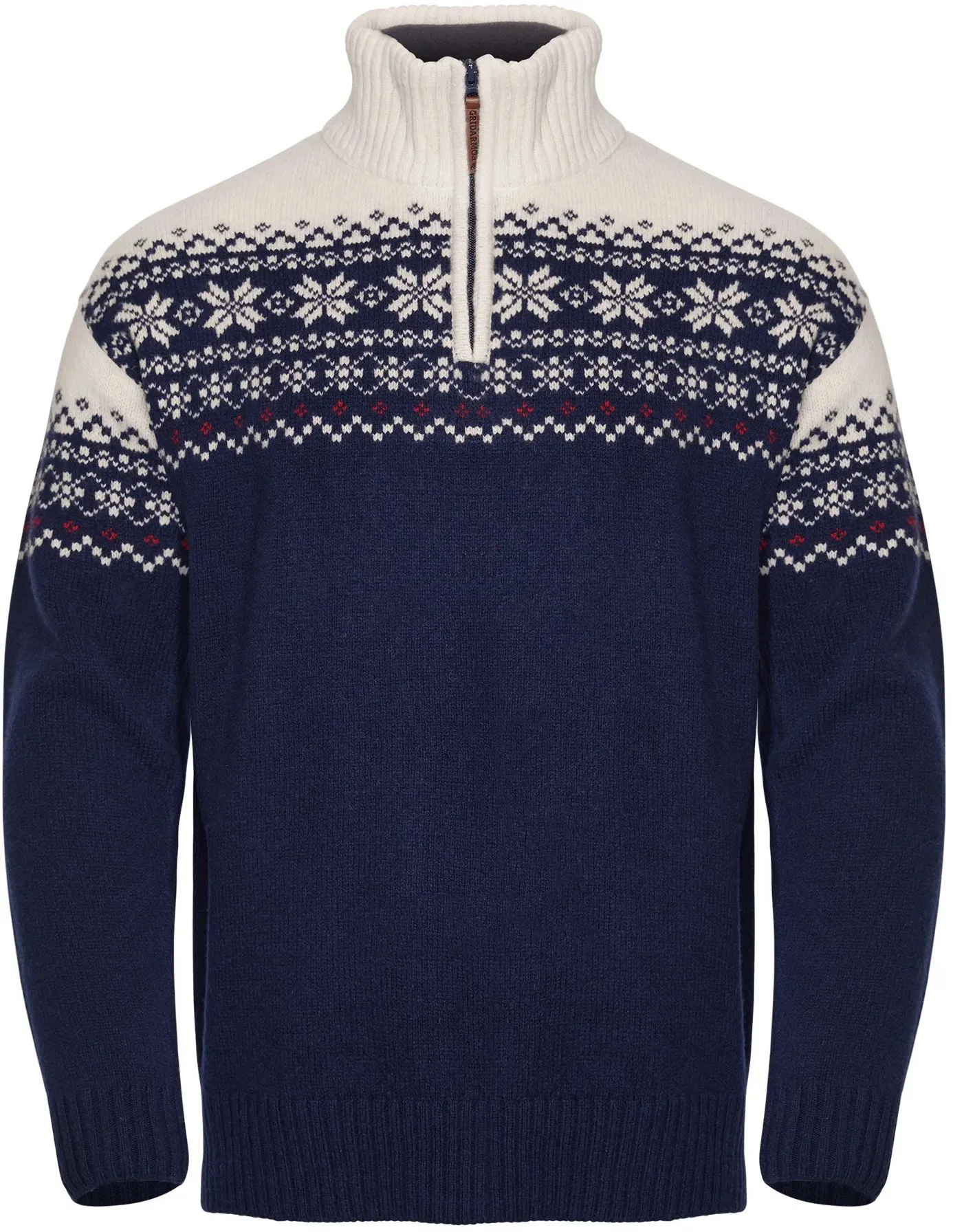 Gridarmor Snøkrystall Hz Ullgenser Men Dark Navy/White/Red