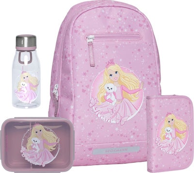 Beckmann Ryggsekk 12L inkl. Pennal, Flaske & Matboks, Rosie