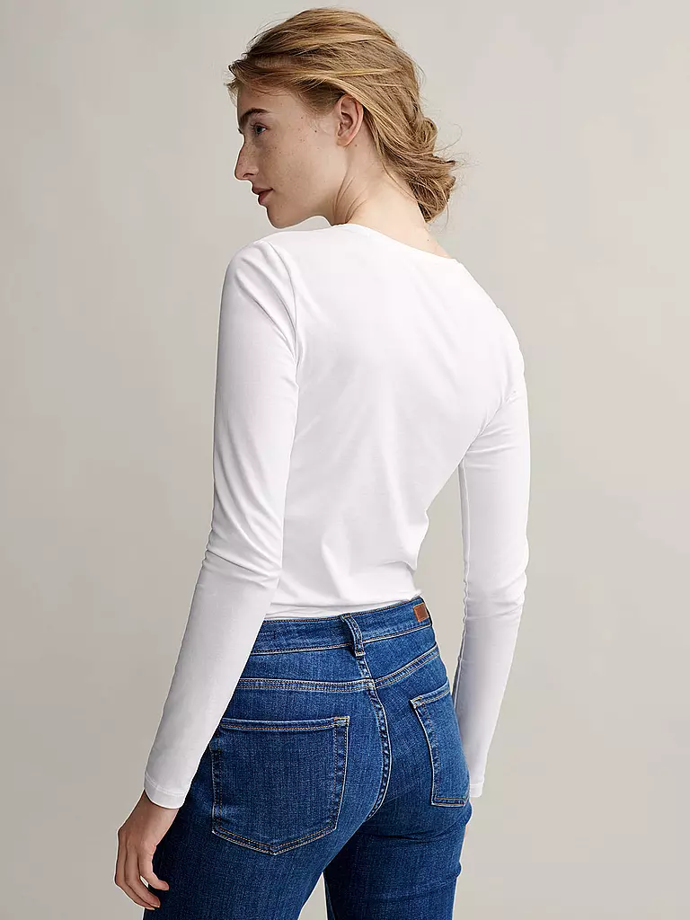 OPUS Langarmshirt Daily I weiss