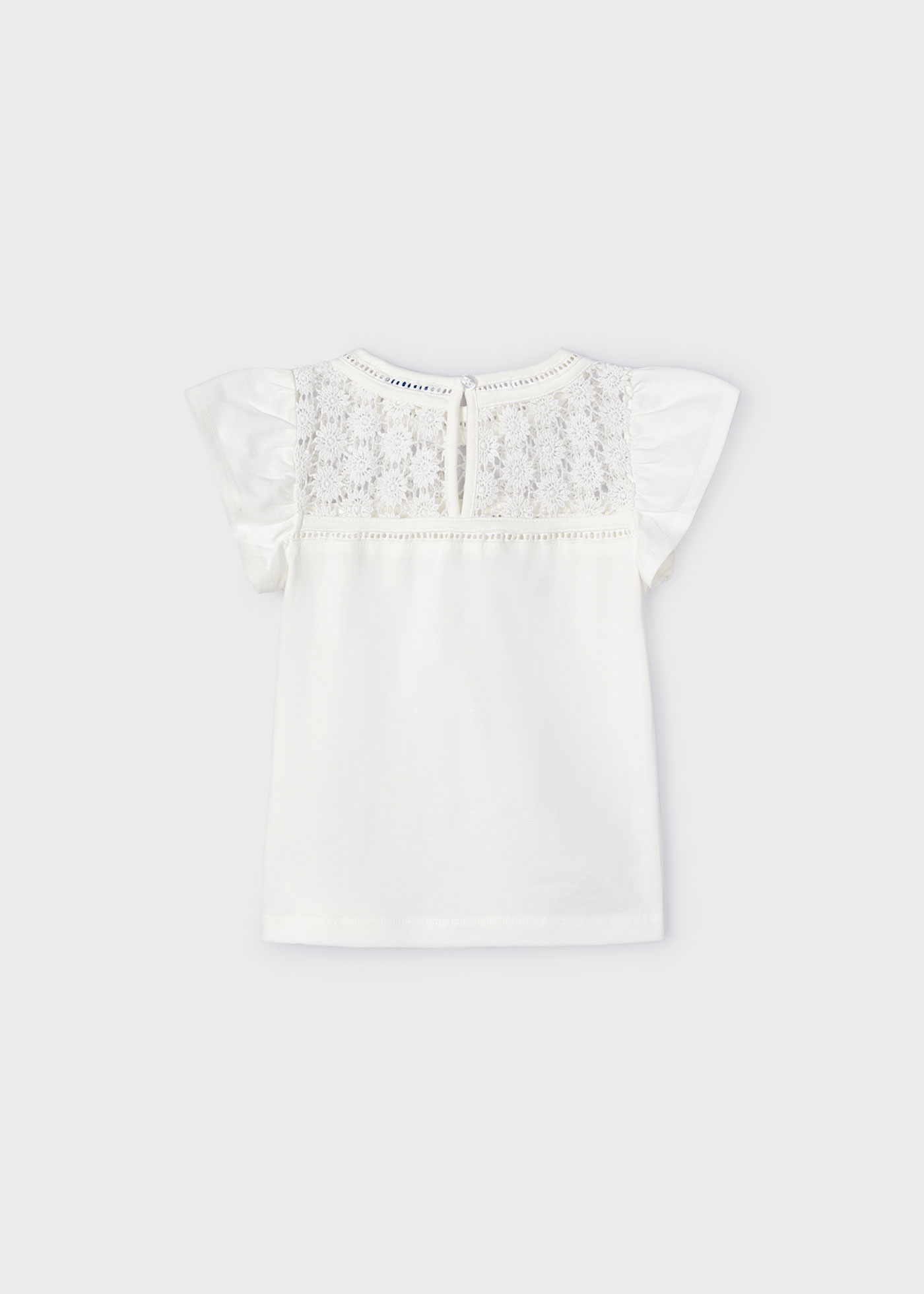 Camiseta feminina Better Cotton guipure, cor fúcsia.