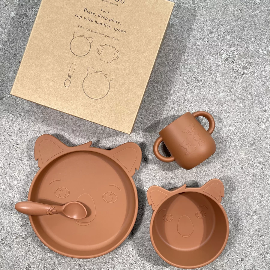 nuuroo Geschirrset Lykke Koala 4-teilig, Caramel Café
