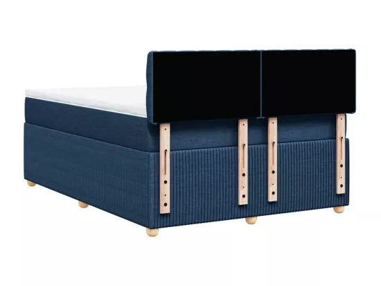 Sommier à lattes de lit avec matelas Bleu 160x200 cm Tissu