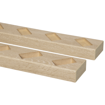 Roomdivider profiel schuin 45° natuur eiken 2 stuks