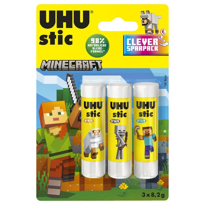 Minecraft - UHU stic - Clever Sparpack - 3 Stück