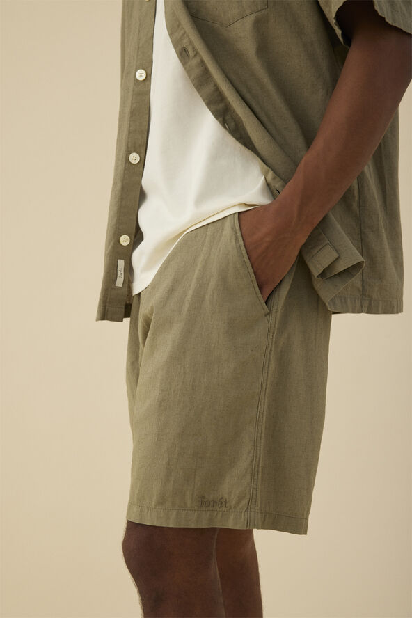 Forét SERENE LINEN SS SHIRT Dusty olive