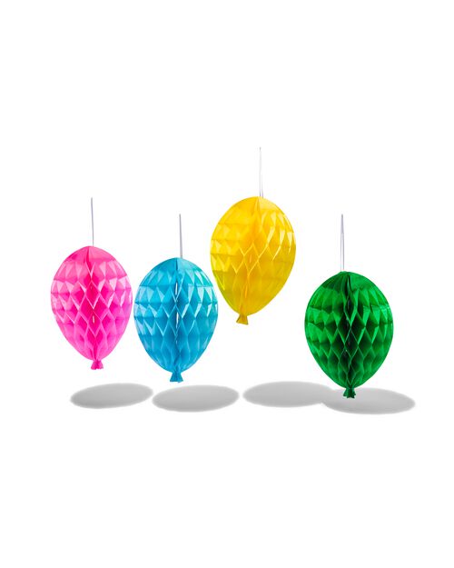 4 décorations en papier alvéolé - ballon