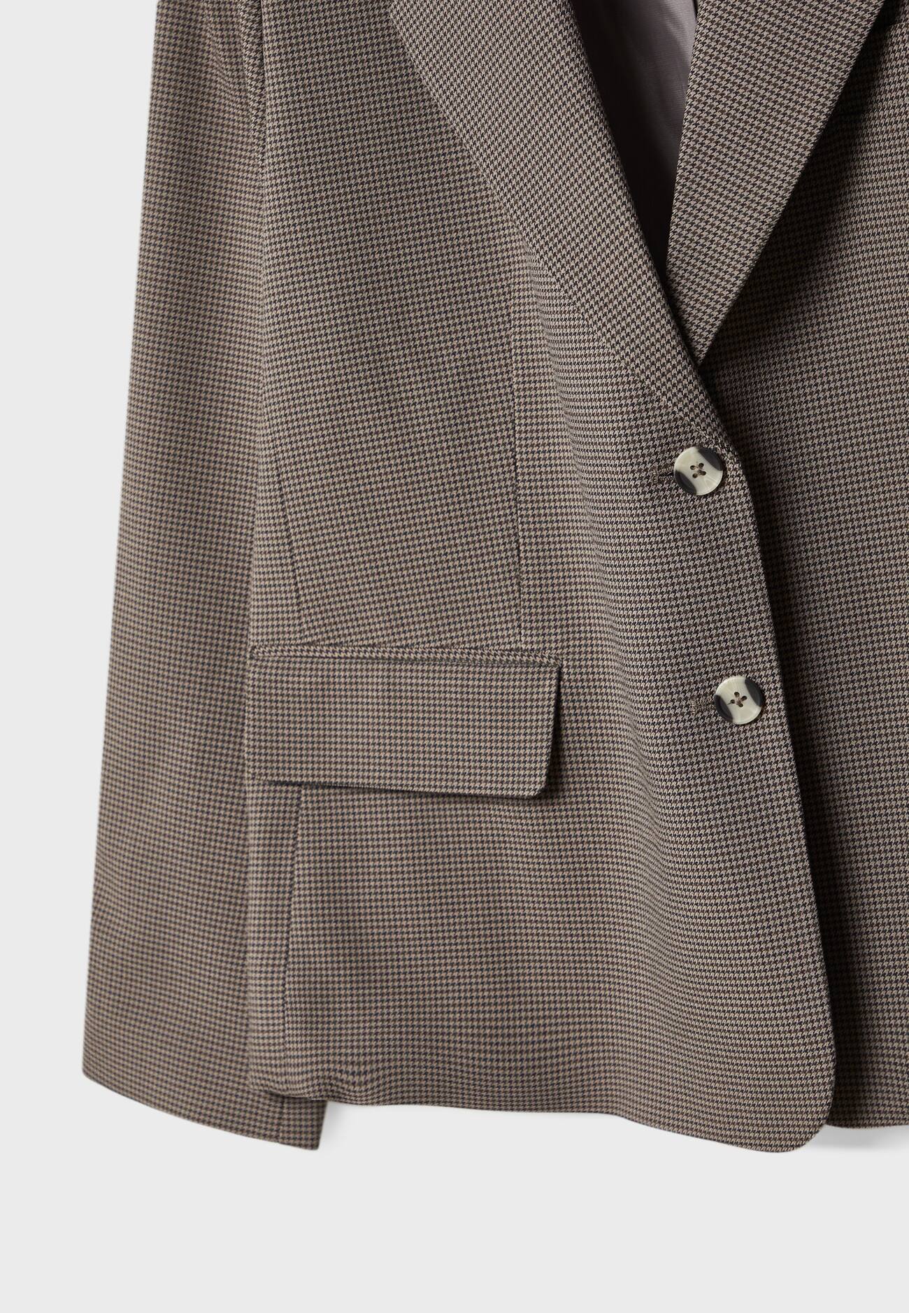 Blazer oversized com estampa pied-de-poule