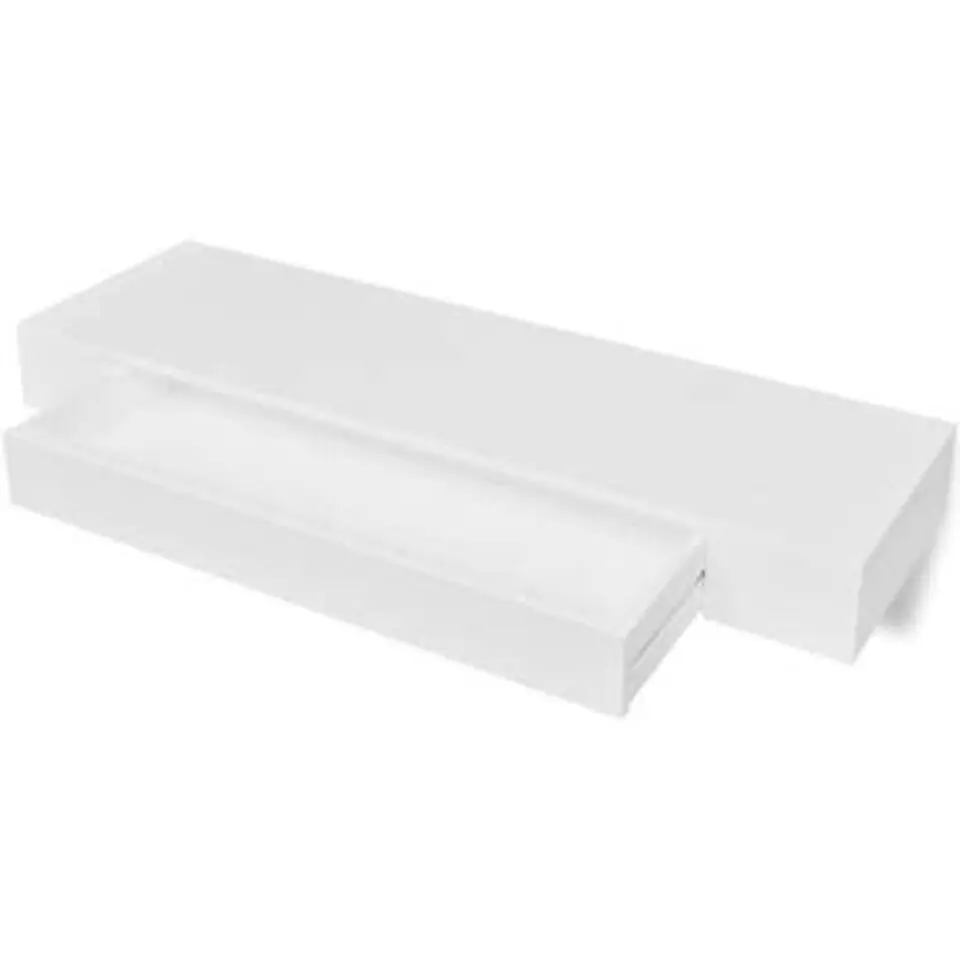 vidaXL Wandschap - met lade - zwevend - MDF - wit