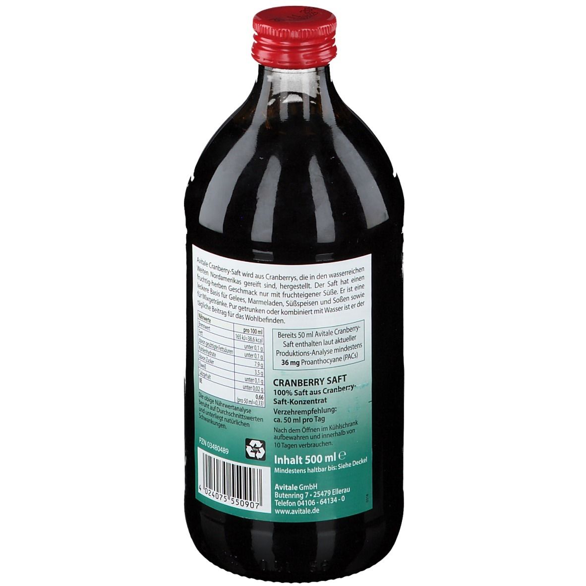Avitale Cranberry Saft 100% Frucht