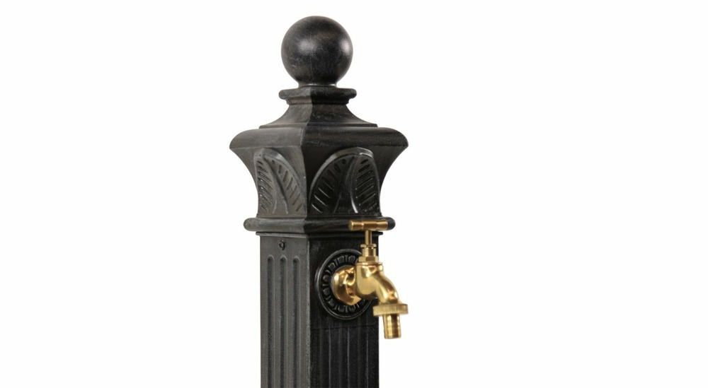 Fontaine de jardin aluminium gris 29x33x81cm