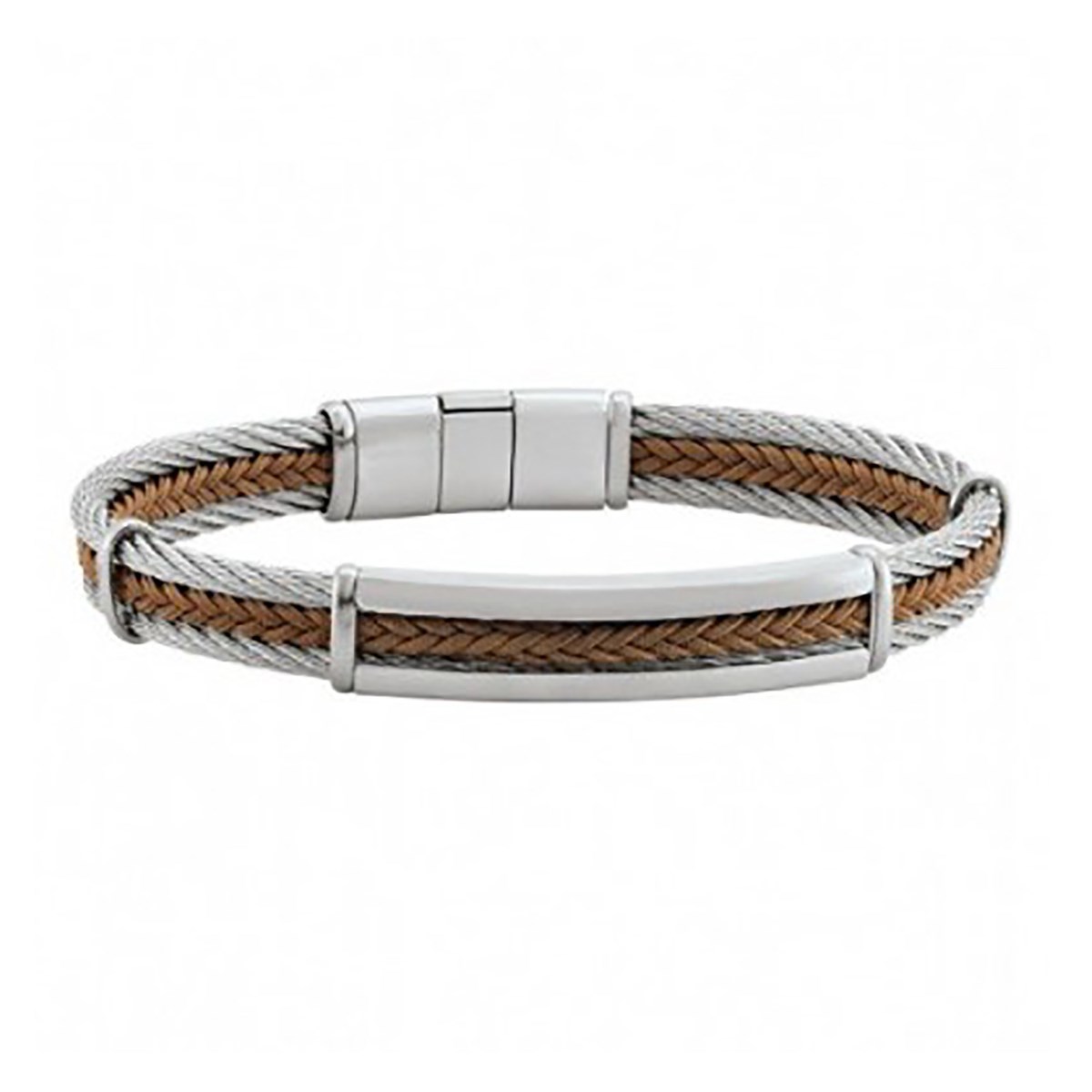 Bracelet homme Jourdan Ugo acier et corde