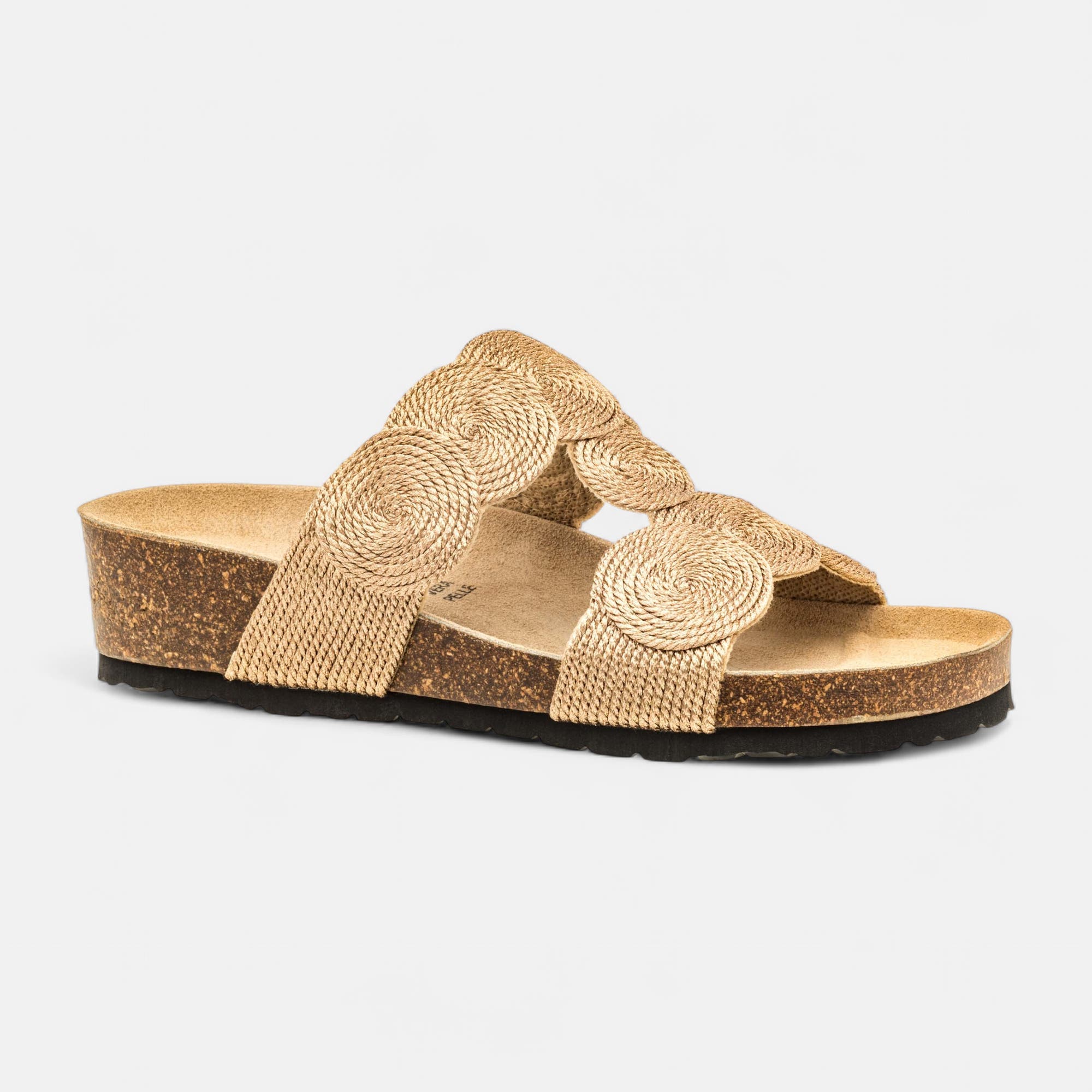 Mules semelle liège Femme or