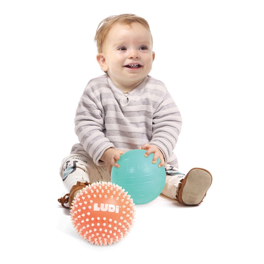 Duo de balles sensorielles 13 cm - Ecru
