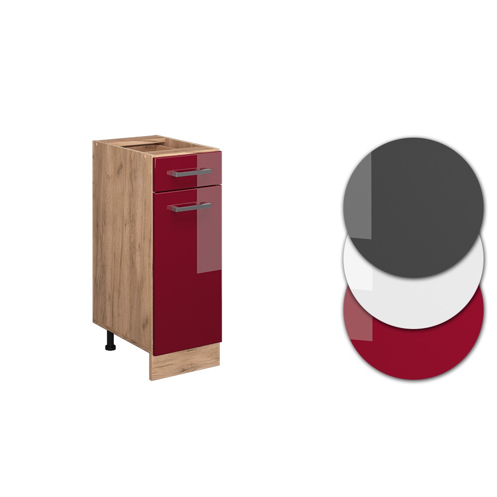 Vicco Schubunterschrank Küchenschrank Küchenzeile R-Line 30 cm Eiche Bordeaux Tür Schublade