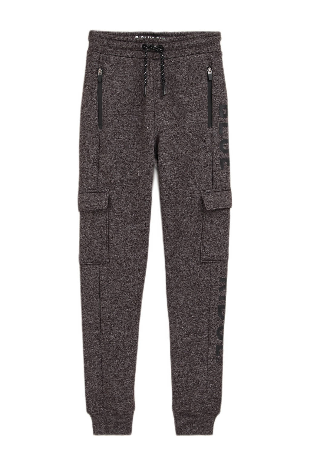 WE Fashion gemêleerde slim fit joggingbroek hippo