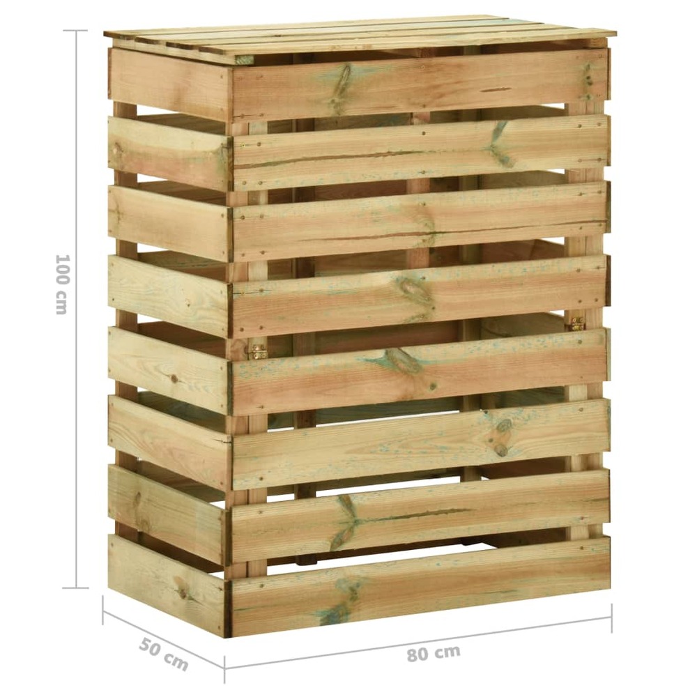 Composteur de jardin à lattes 4 pcs 80x50x100 cm pin imprégné