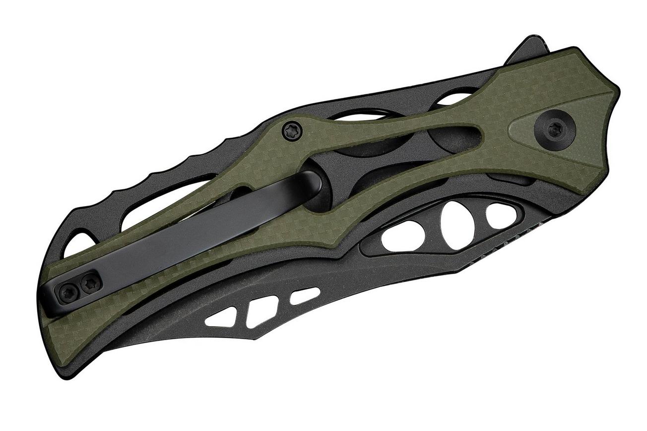 Civivi Biophase C23083C-2 Blackwashed Nitro-V, Black Aluminium OD Green Coarse G10, zakmes