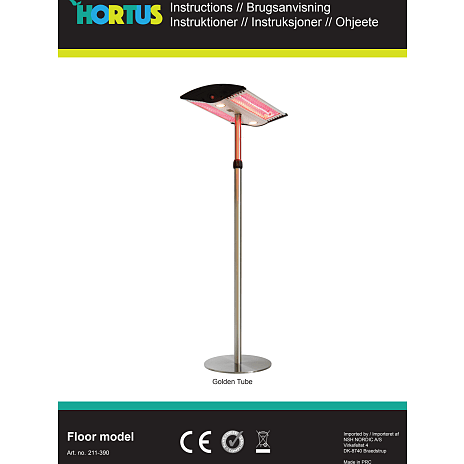 HORTUS terrassevarmer - gulvmodel golden tube