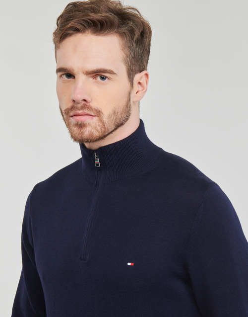 Tommy Hilfiger - PIMA ORG CTN CASHMERE ZIP MOCK - Marine