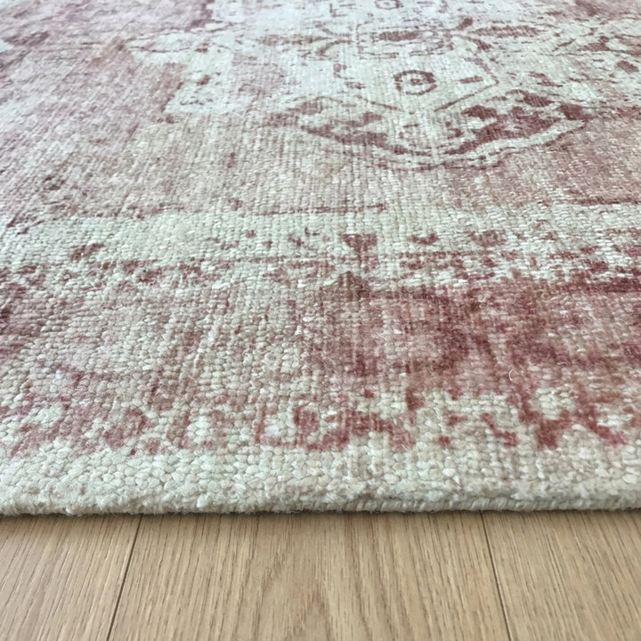 Vintage vloerkleed - Kyra Medaillon Roze | Duurzaam design