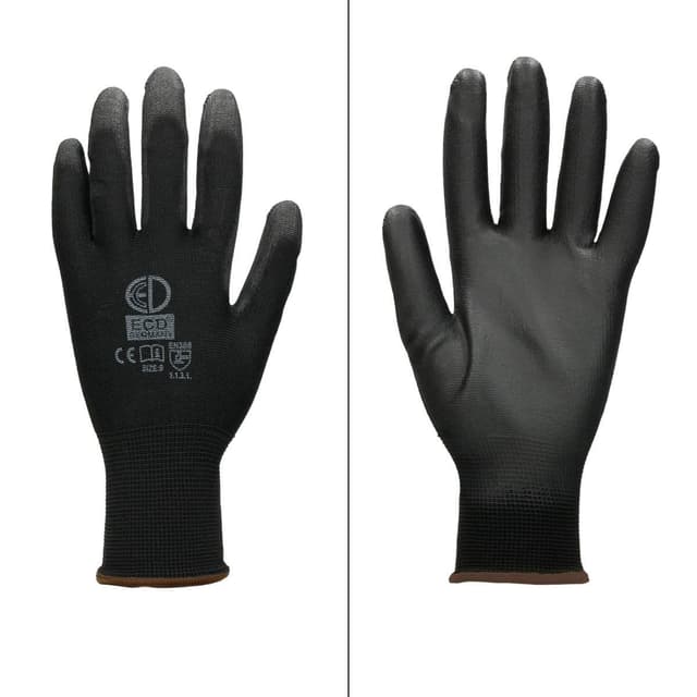 ECD Germany 60 par PU arbejde handsker, størrelse 9-L, farve Sort, mekanik