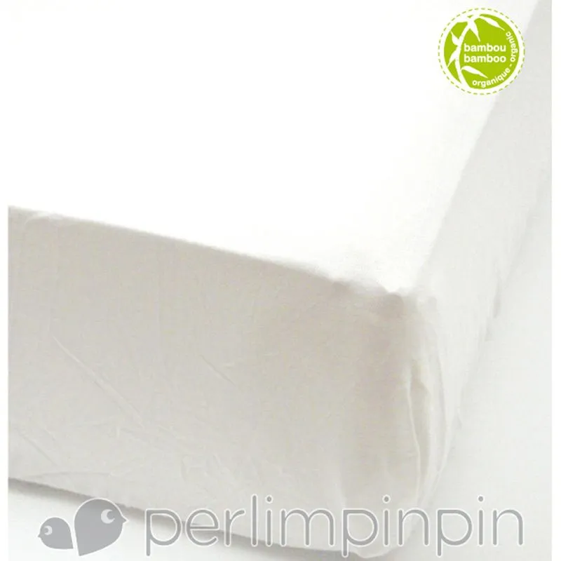 Perlimpinpin Drap Contour pour Lit de Bébé - Bambou Ivoire