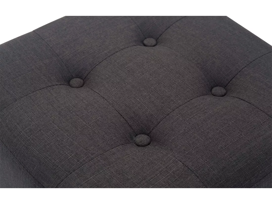 Tabouret - Tissu & Bois - Gris foncé - Pharao