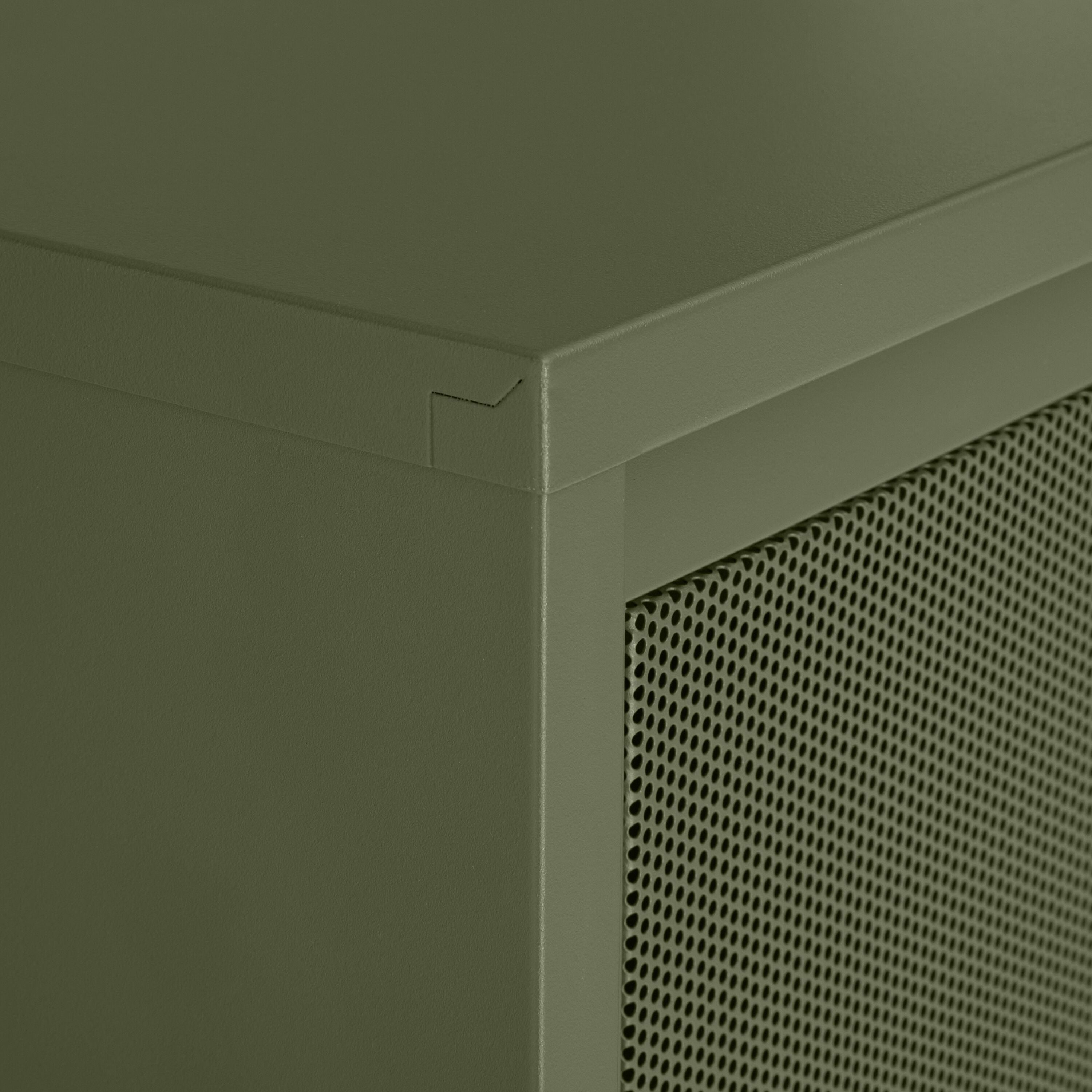 VALENA Highboard grün 90x40x140cm - Grün / B: 90.0 cm x T: 40.0 cm x H: 140.0 cm