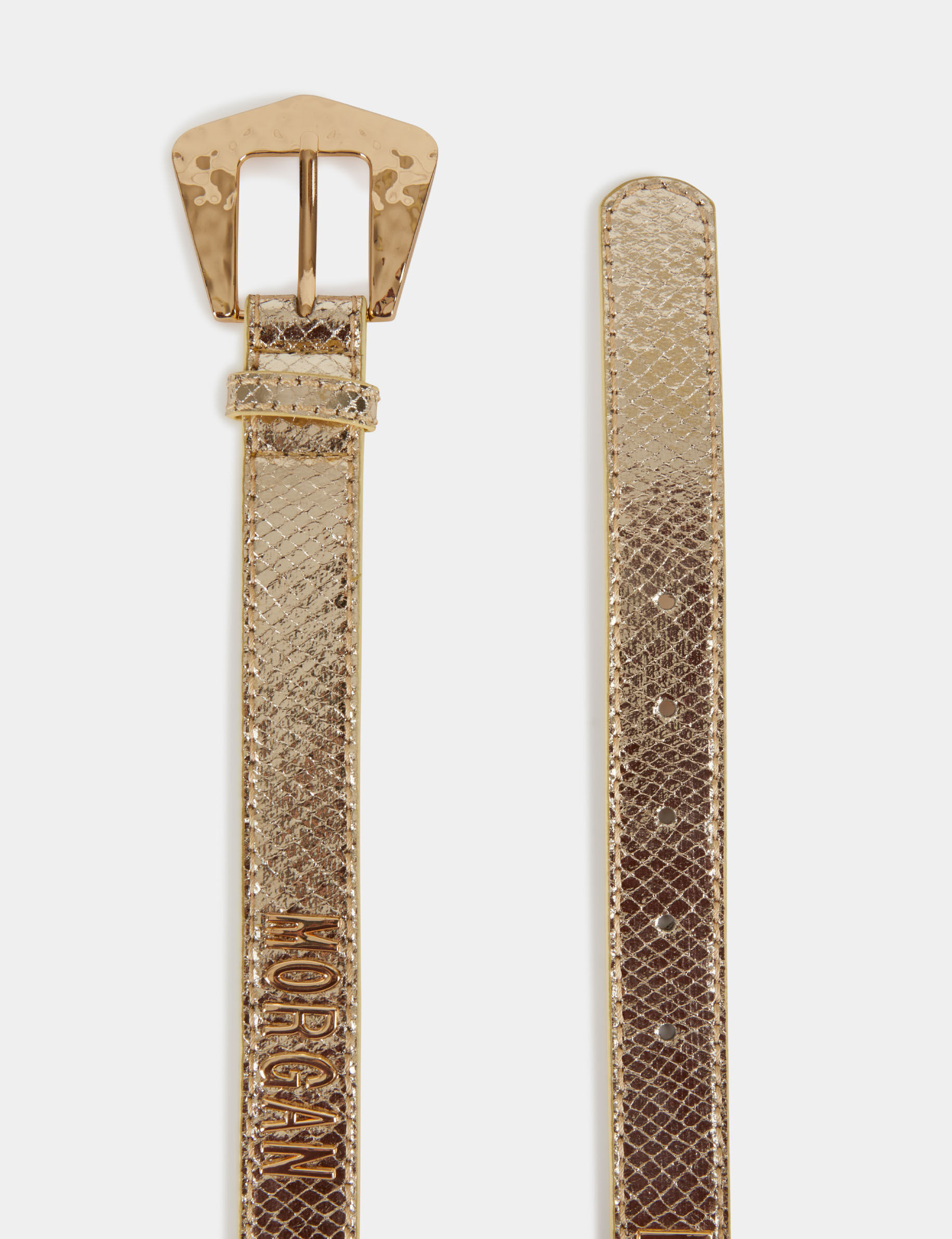 Ceinture « MORGAN » aspect python dore femme - dore