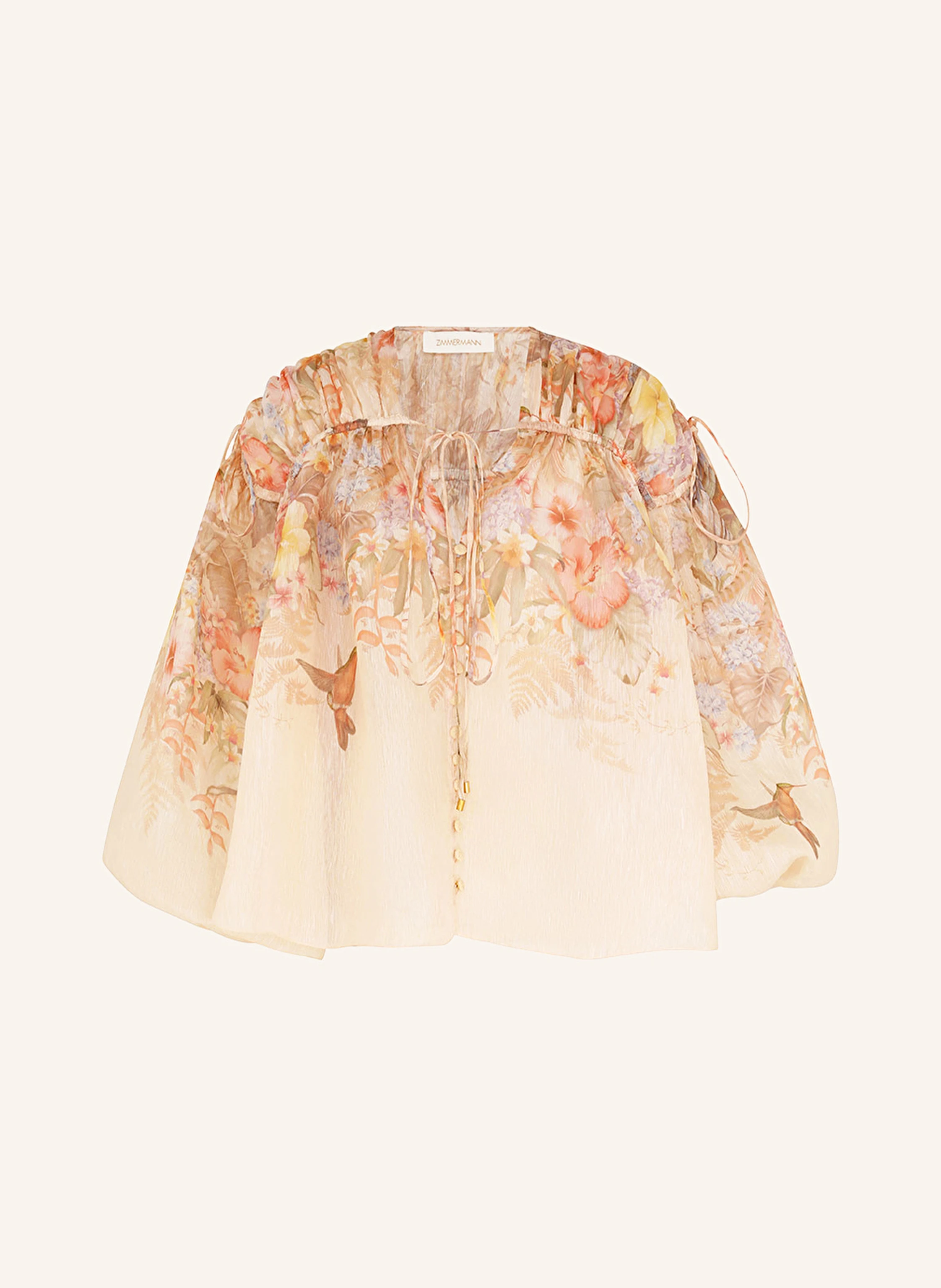 ZIMMERMANN Bluse ILLUMINATE DRAWN mit Leinen und Seide