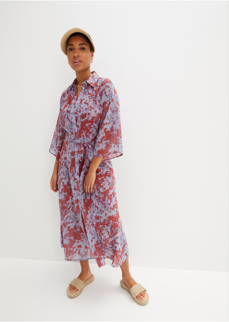Robe-chemise avec imprimé tie-dye