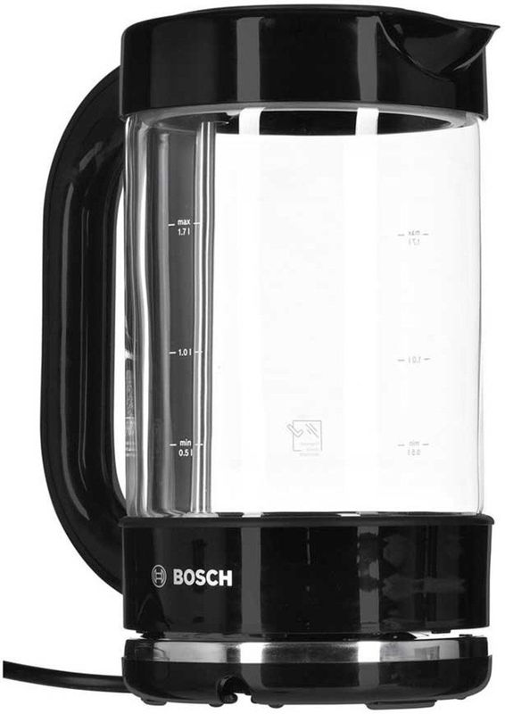 Bosch TWK70B03 waterkoker 1,7 l 2400 W Zwart, Transparant
