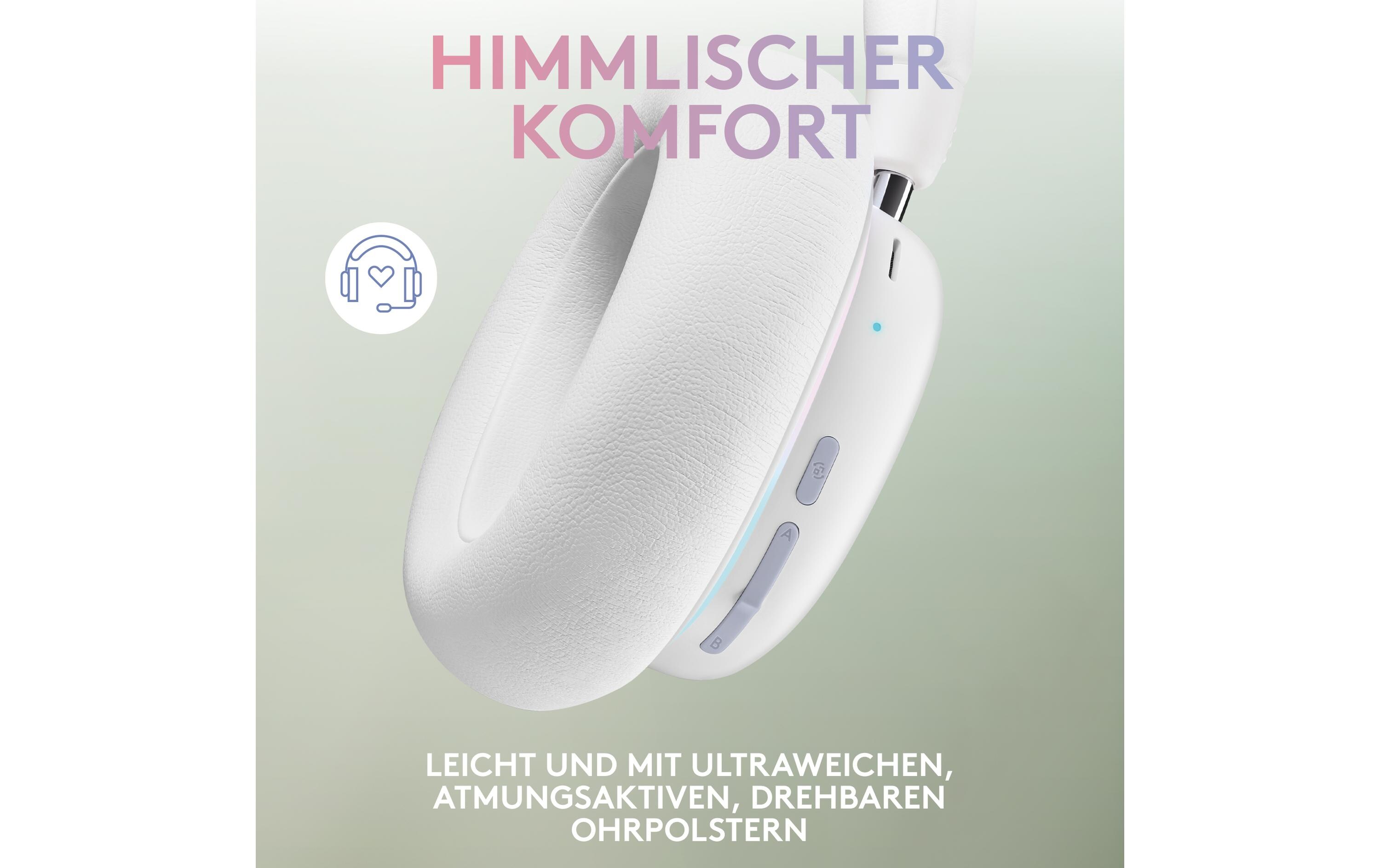 Headset G735 Weiss<br>Kabelloses Gaming-Headset mit Lightspeed-Empfänger und dezenter RGB-Beleuchtung