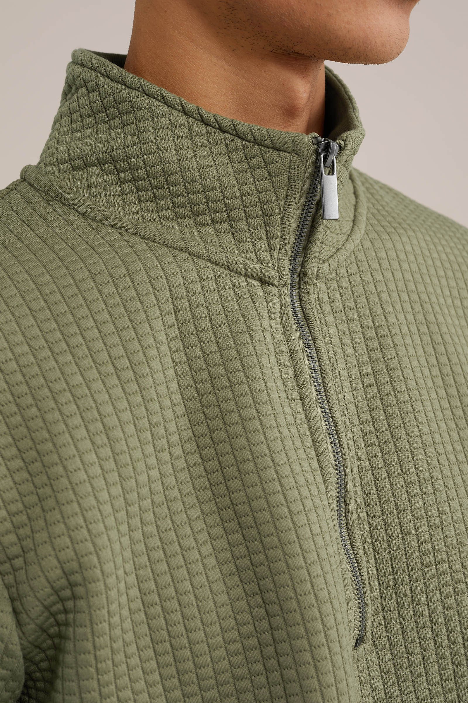 sweater met rits WE Fashion Zeegroen
