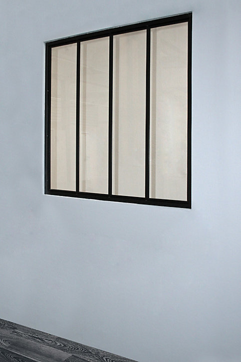 Verrière 4 vitres Opales l.109 x H.105 cm acier noir
