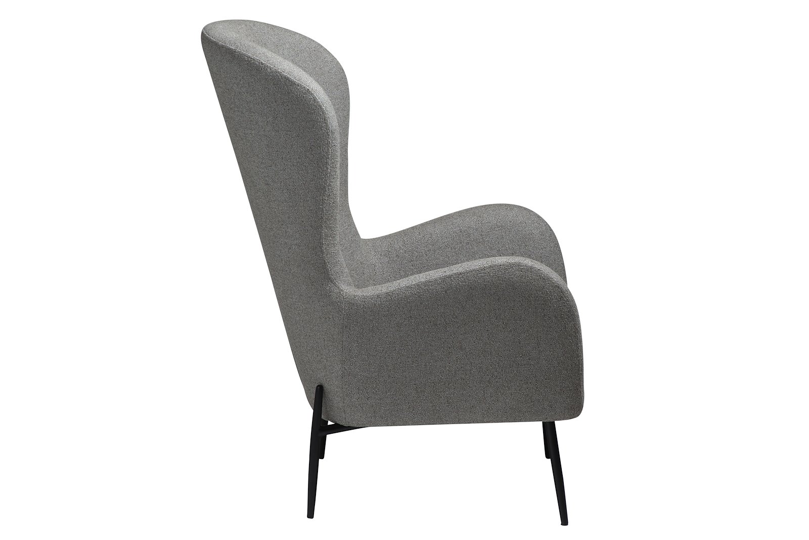 Glam hvilestol høy Tekstil Bouclé Pebble Earth med sorte ben