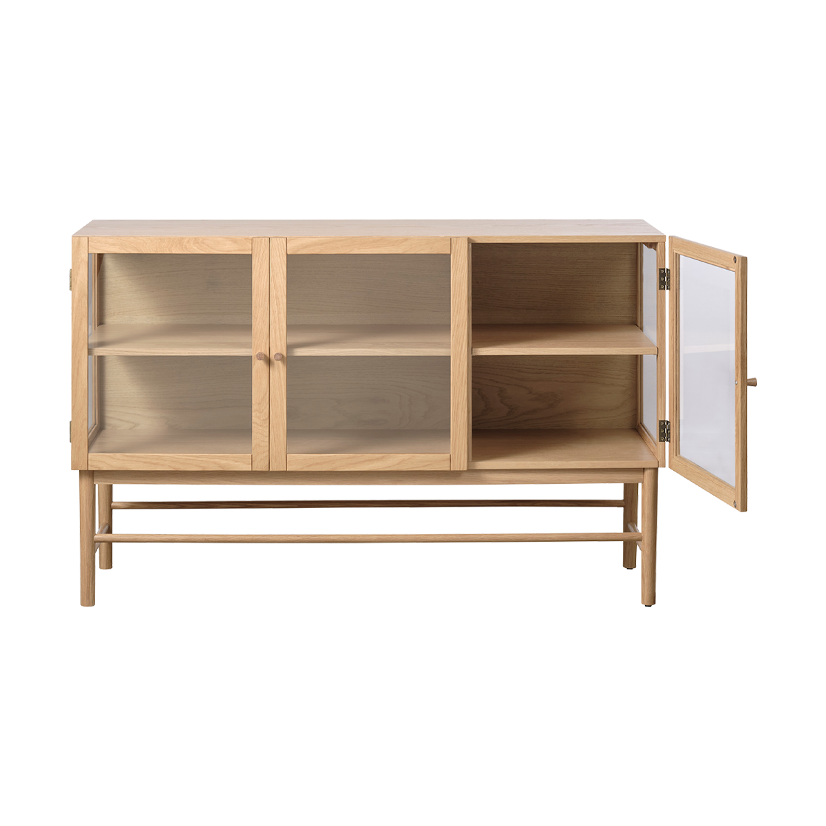 Eikenhouten dressoir Boris - met glazen deuren Naturel