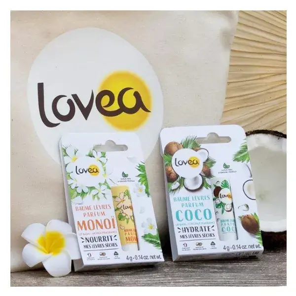 Lovea - Bálsamo Labial - Monoi - Lábios Secos - Com Manteiga de Karité 4g