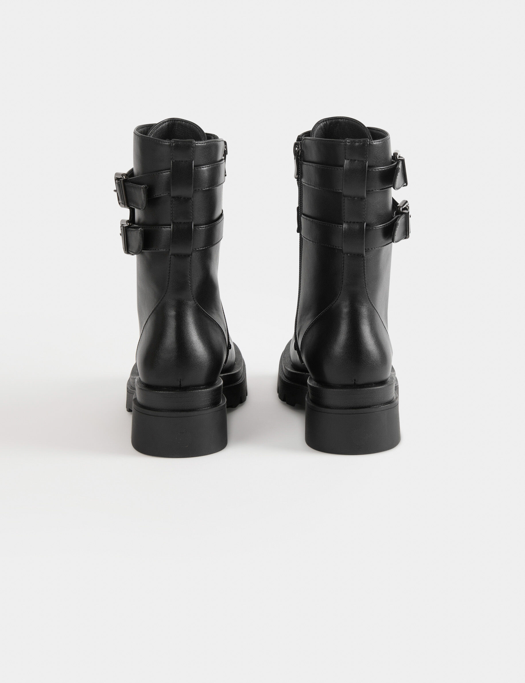 Bottines plates avec détails bijoux noir femme - noir