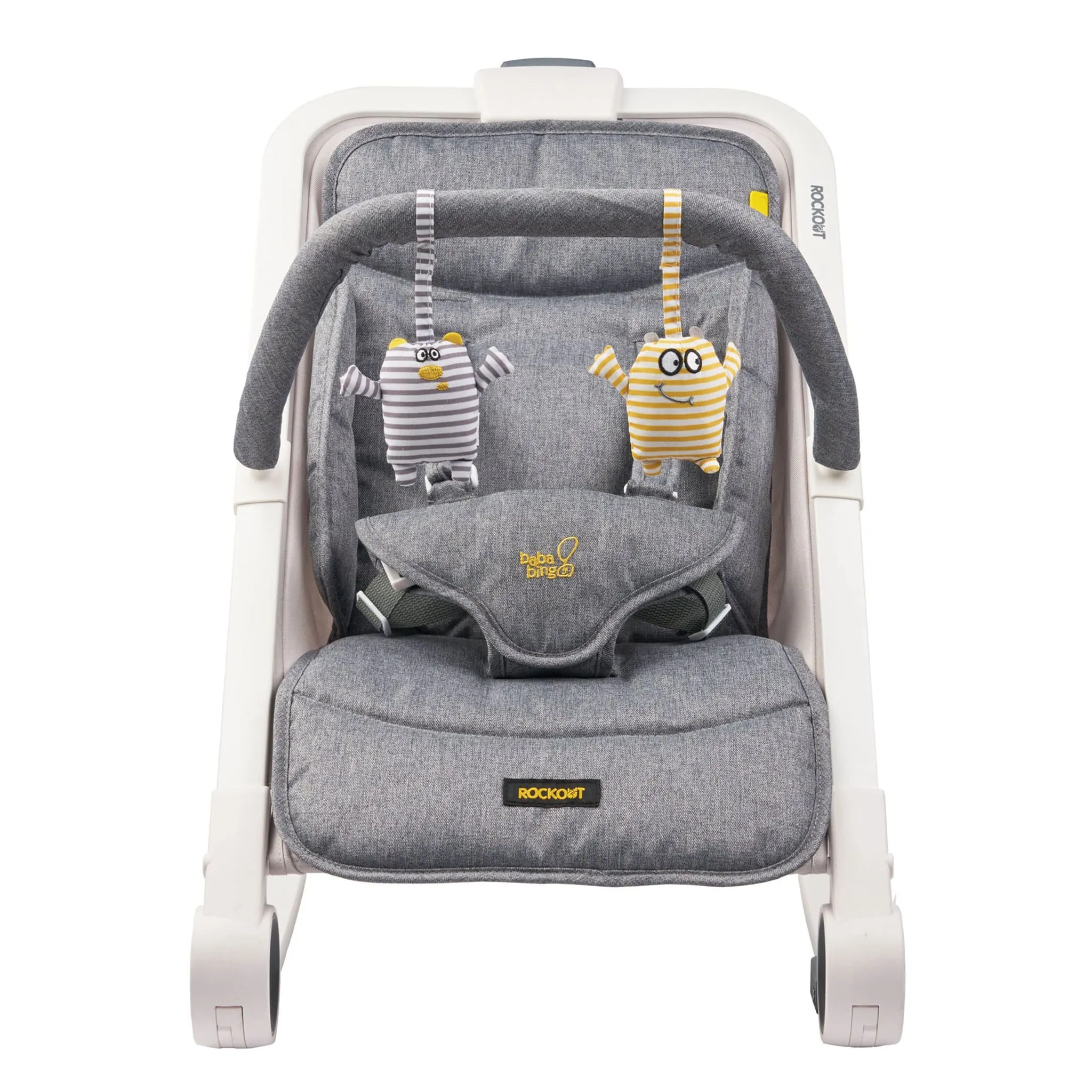 BabaBing Siège Berçant pour Bébé - Monstre Gris Mélange