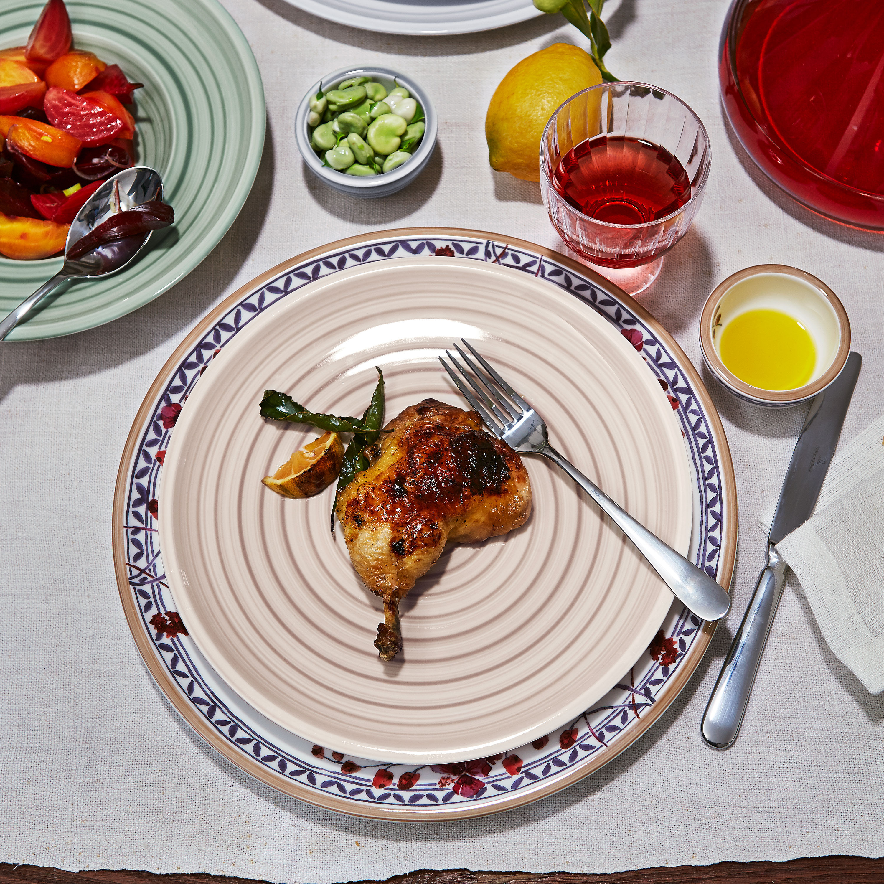 Artesano Pizza plate Multi-colored, 12.6'', Premium Porcelain