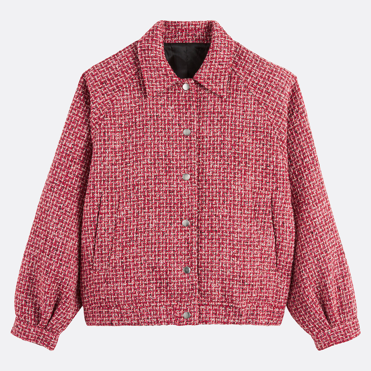 LA REDOUTE COLLECTIONS<br>Jaqueta bomber curta, modelo oversized, tweed