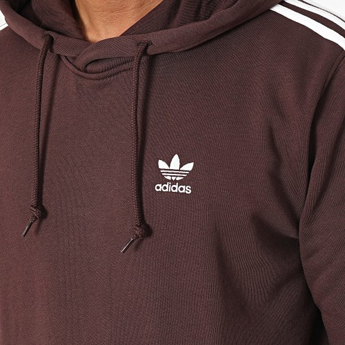 Sweat Capuche A Bandes 3 Stripes II5768 Marron