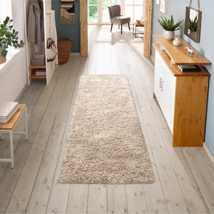 Hoogpolige Loper - Solid Beige | Superzacht