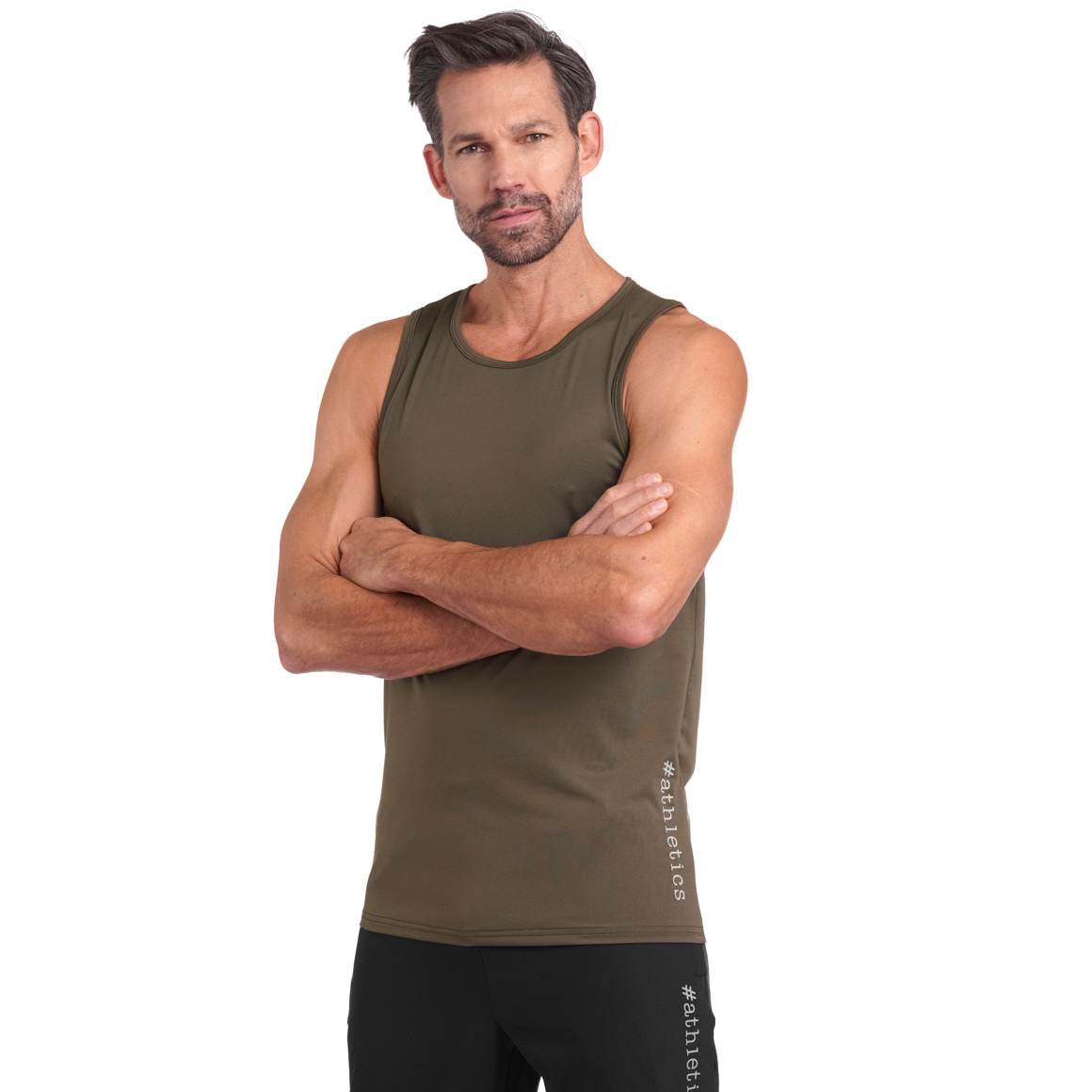 VanVaan Herren Sport-Tank-Top mit Rundhals dunkeloliv