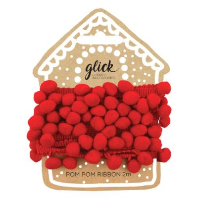 Red Pom Pom Twine 2M