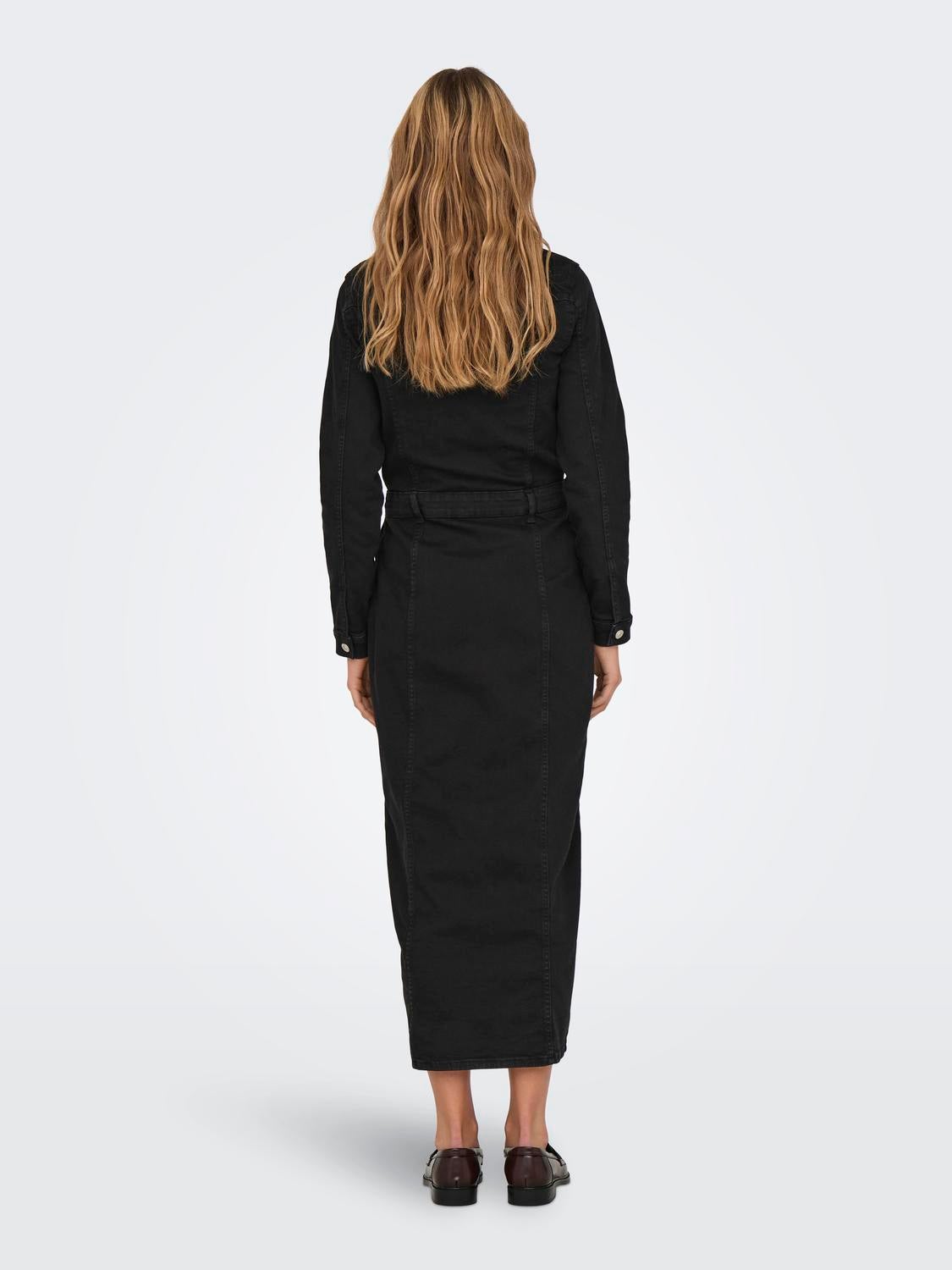 ONLELLEN Langes Kleid Washed Black