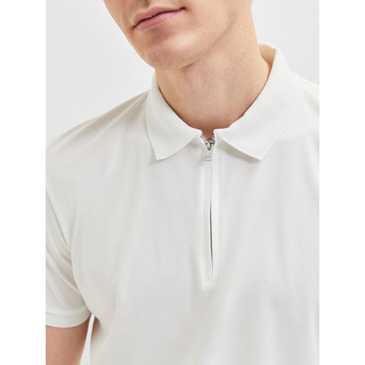 Selected Homme Fave Zip Polo, Cloud Dancer, L