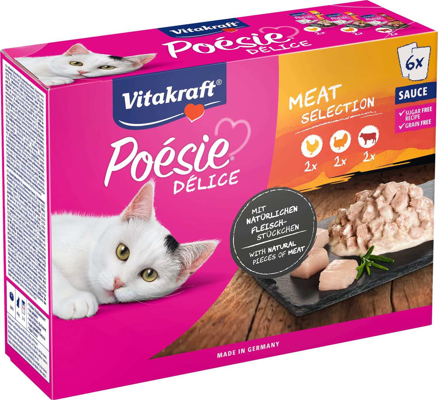 Vitakraft kattenvoer Poésie vlees in saus 85 g 6 stuks